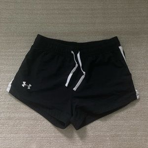 Black Under Armour girls athletic shorts
